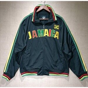 Futbol Track Jacket Mens Medium Black Full Zip Jamaica National Football Team